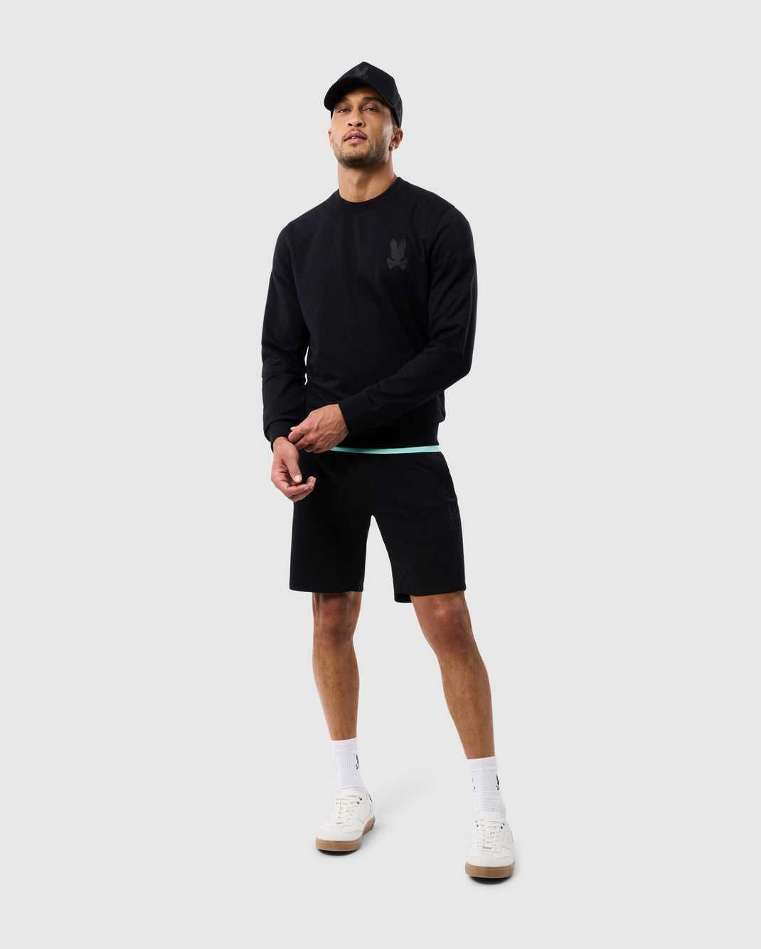 Short Psycho Bunny Lyons Casual Sweatshort Noir Homme | DGL-13892346